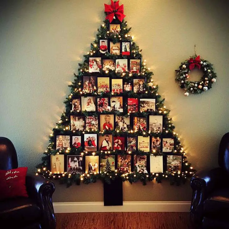 family-photo-wall-with-christmas-twist