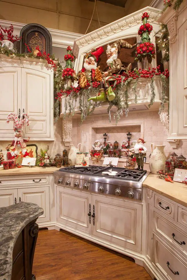 over-cabinet-decor-christmas-decor-hack-for-small-apartment