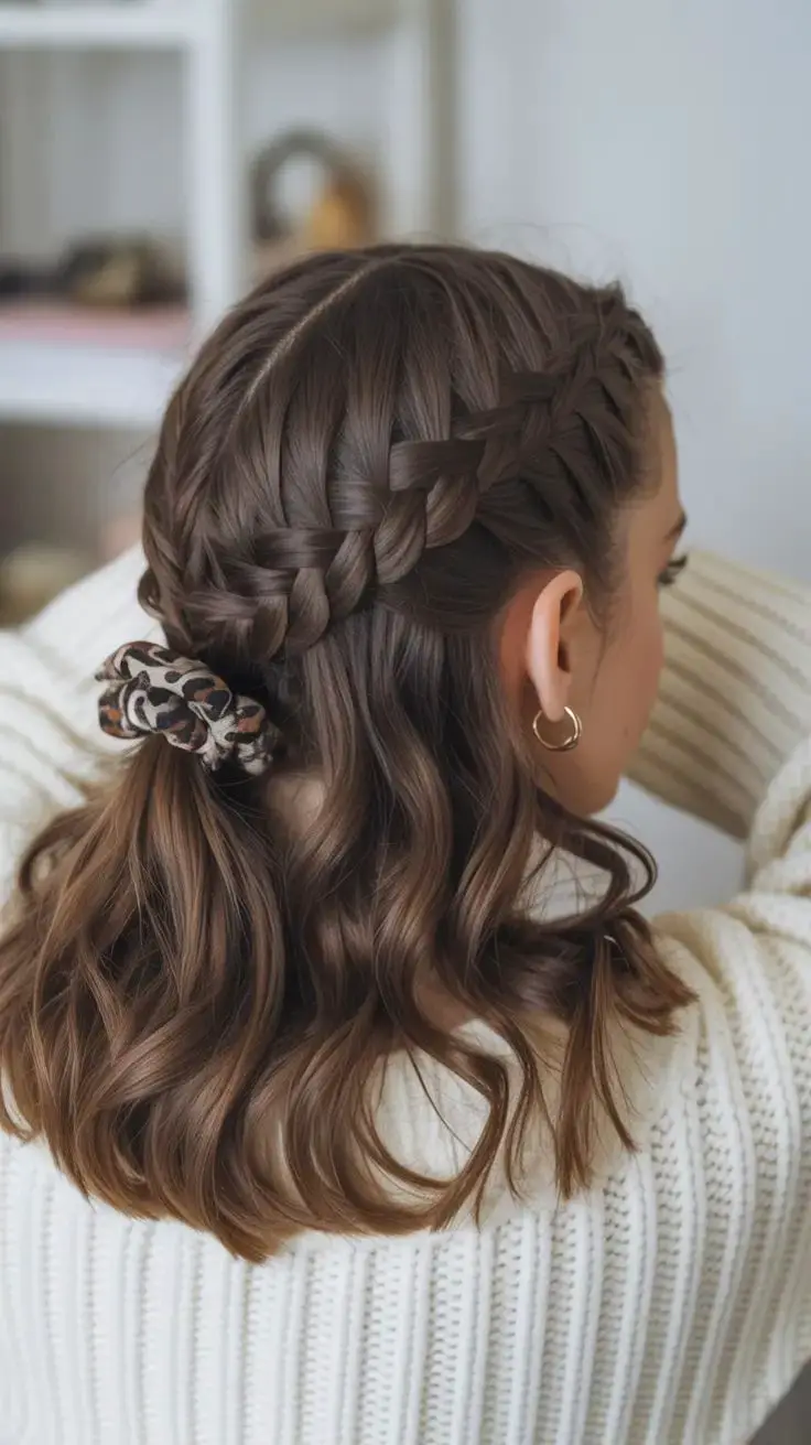 half-up-braided-crown-beautiful-winter-hair-braid-ideas
