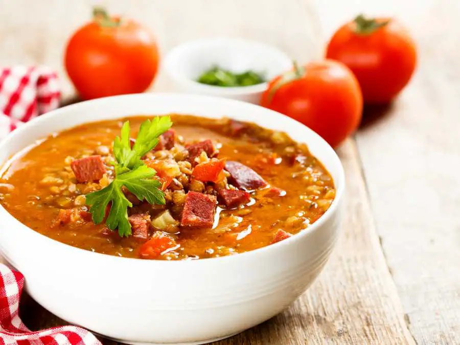 lentil-and-sausage-soup-with-tomatoes-new-year's-day-soup-recipes