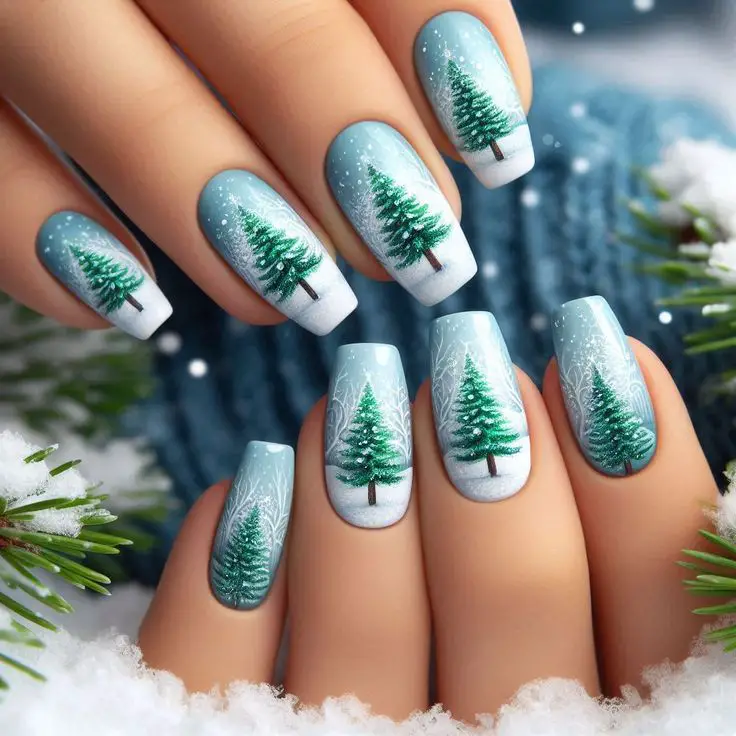 midnight-christmas-sky-stunning-chriatmas-nail-ideas