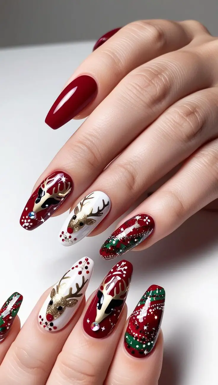 reindeer-nspired-nails-stunning-christmas-nail-ideas