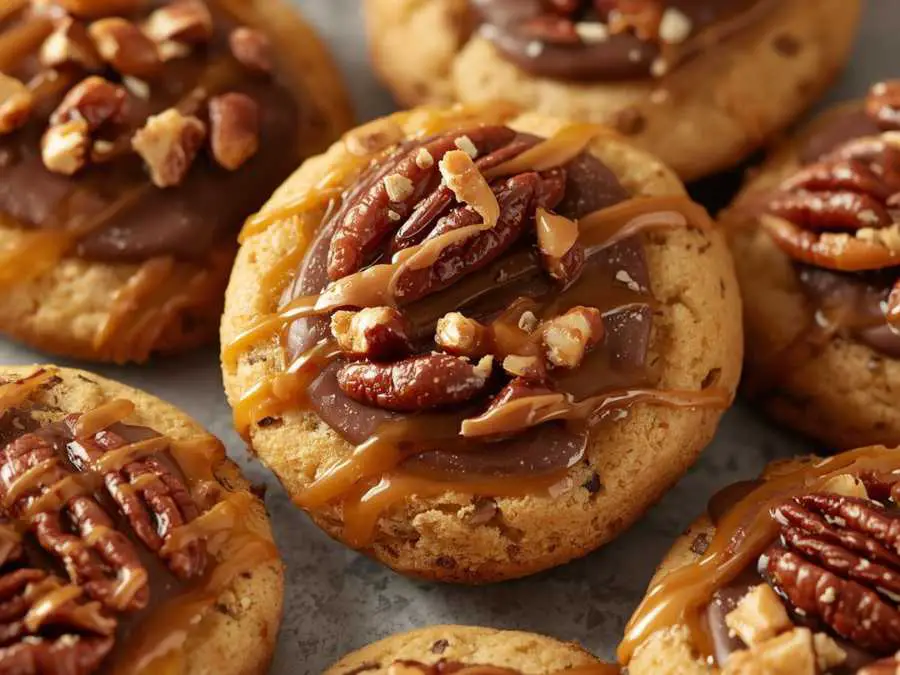 caramel-pecan-turtle-cookies-kids-friendly-christmas-cookies-ideas-with-full-tutorial
