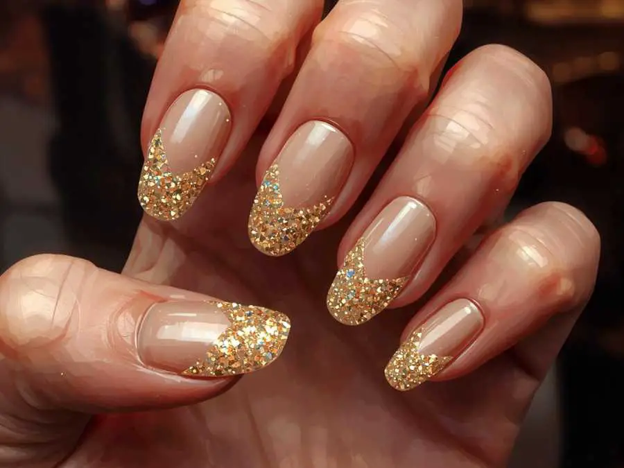 champagne-glitter-nails-lovely-winter-nails-ideas