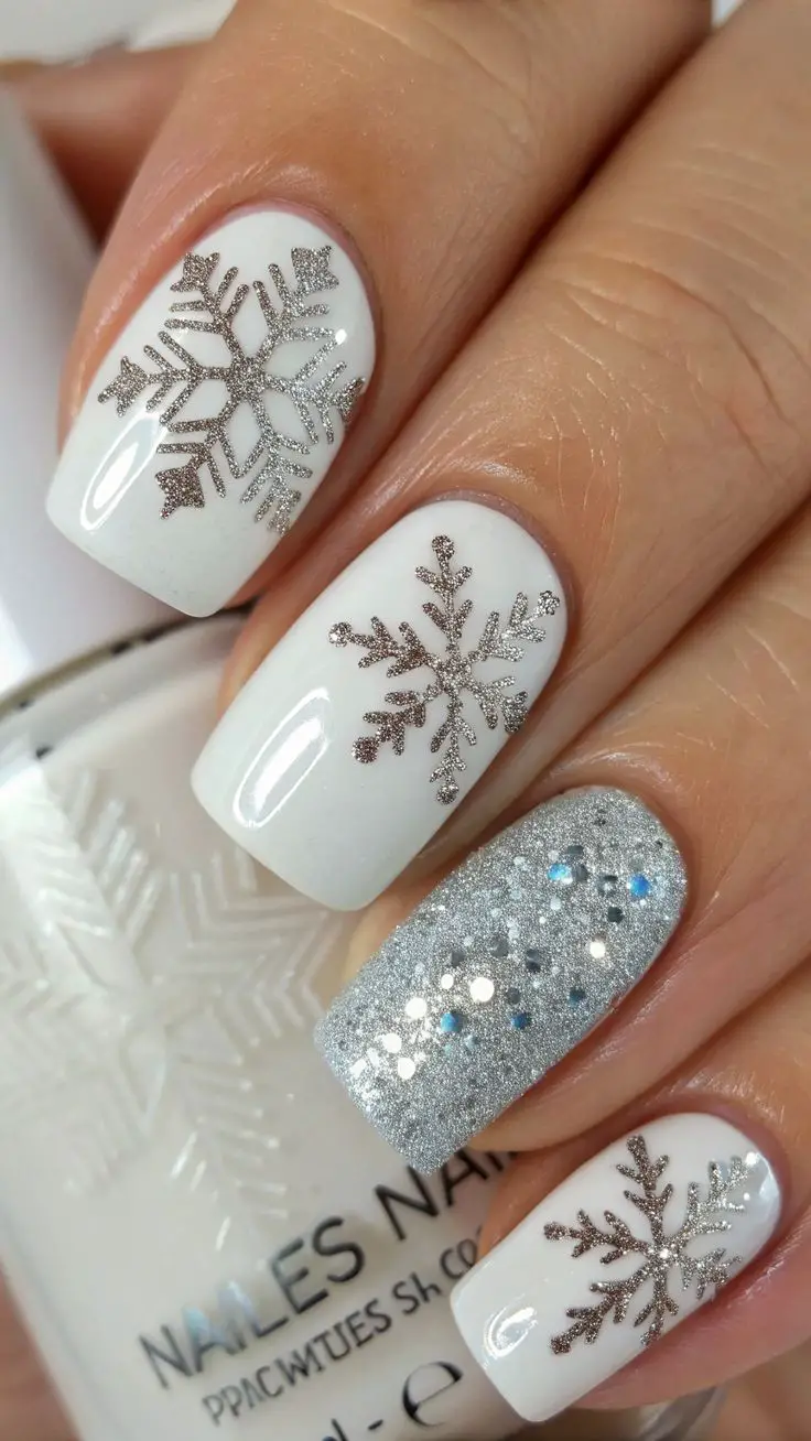 classic-snowflake-nails-lovely-winter-nail-ideas