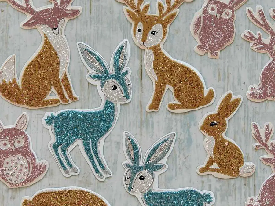glittered-woodland-animal-cutouts