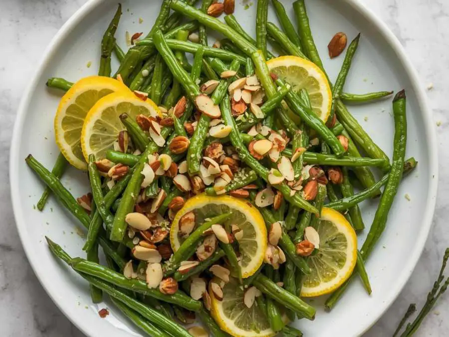 green-bean-almondine-with-lemon-vegan-christmas-dinner-ideas