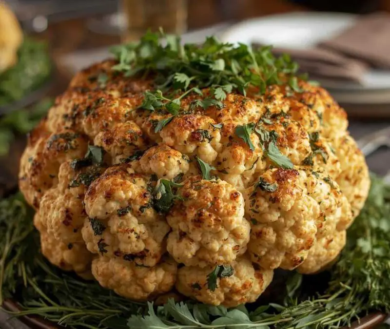 herb-roasted-whole-cauliflower-centerpiece