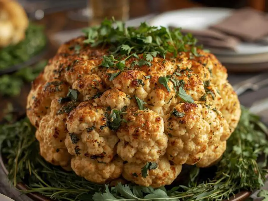 herb-roasted-whole-cauliflower-centerpiece