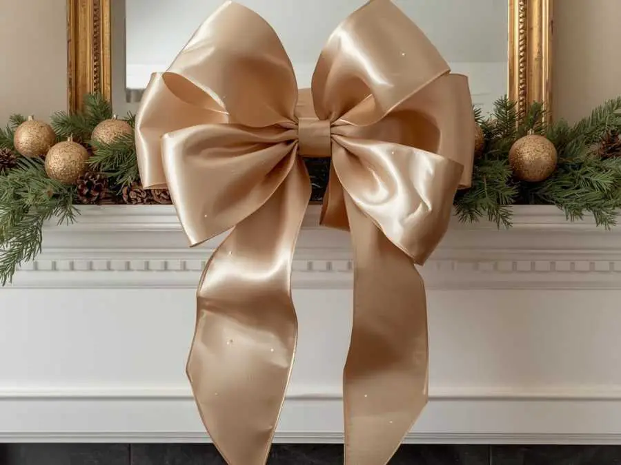 large-bow-as-a-centerpiece-christmas-fireplace-mantel-decor-ideas