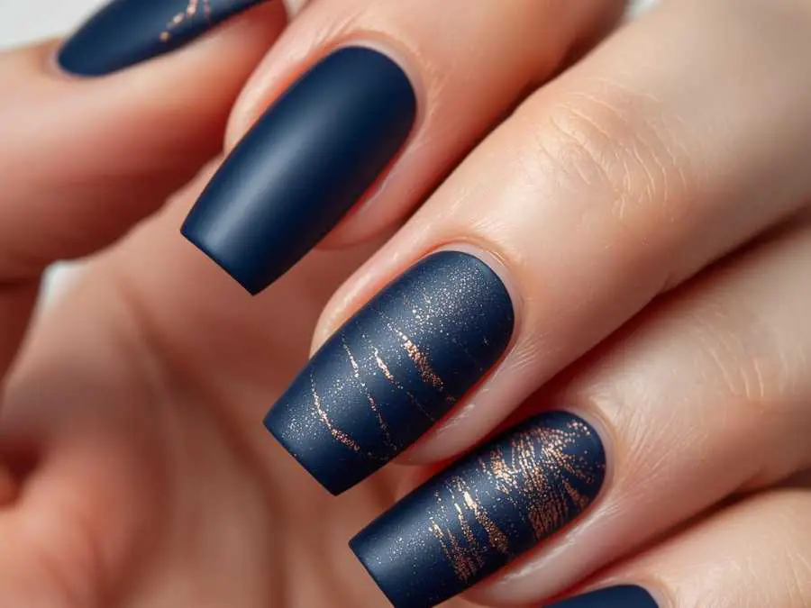 matte-navy-nails-winter-nail-ideas