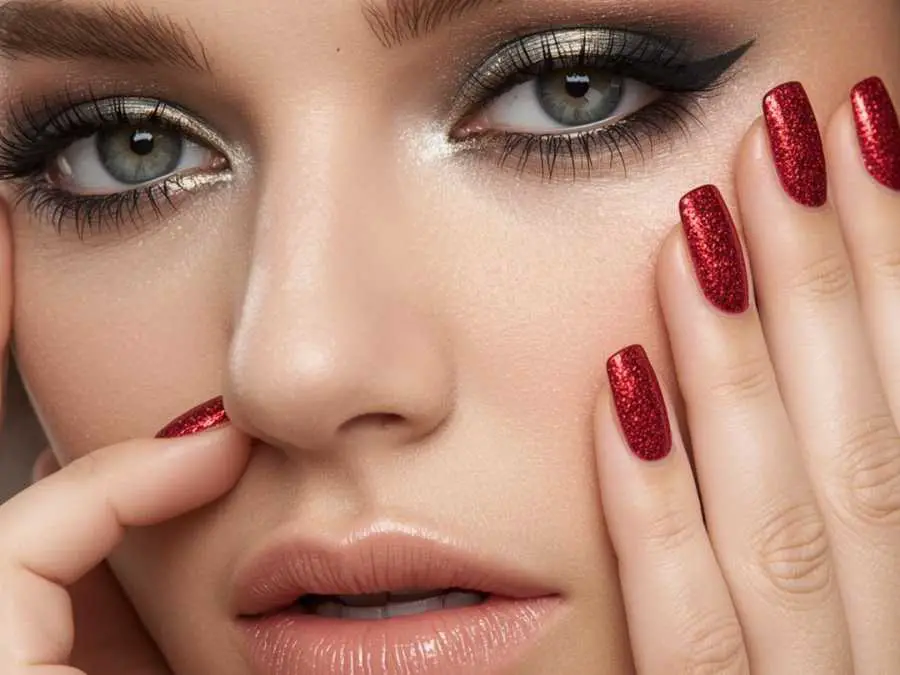 metallic-accents-on-eyes-with-glitter