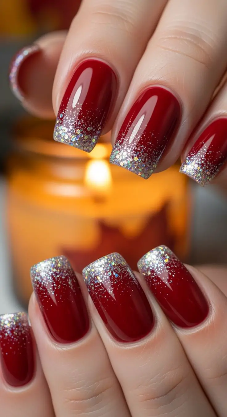red-glitter-ombre-stunning-red-christmas-nail-ideas