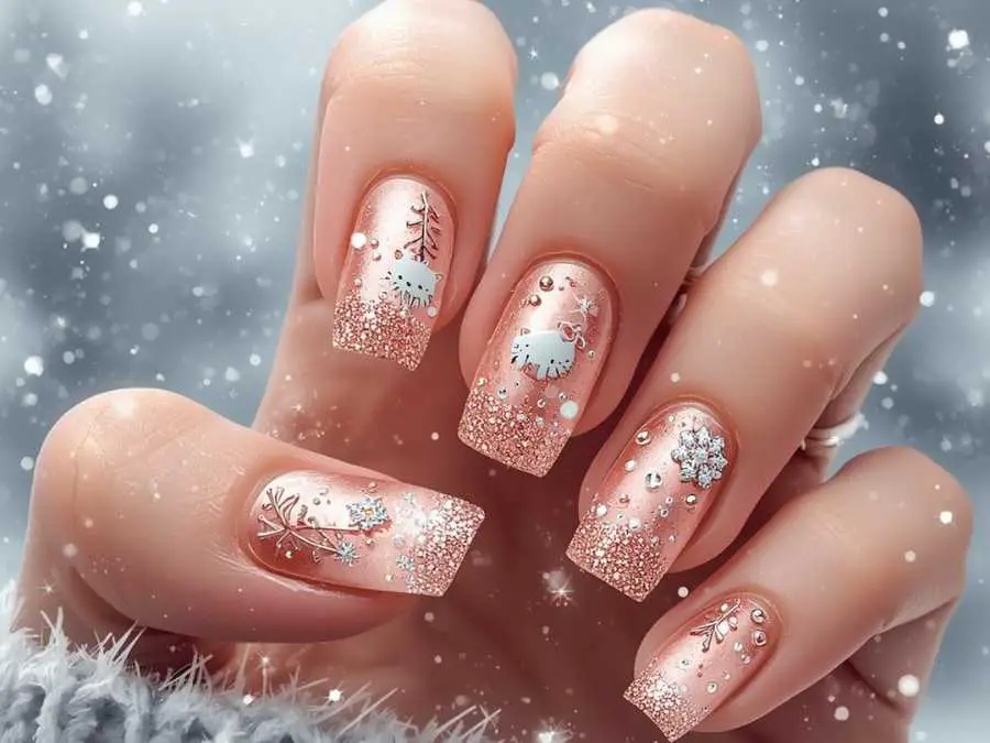 rose-gold-holiday-nails-short-christmas-nail-ideas