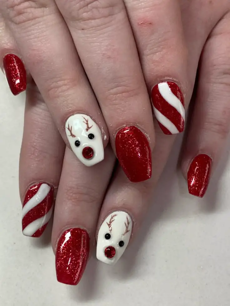 rudolph-nail-art-stunning-red-christmas-nail-ideas