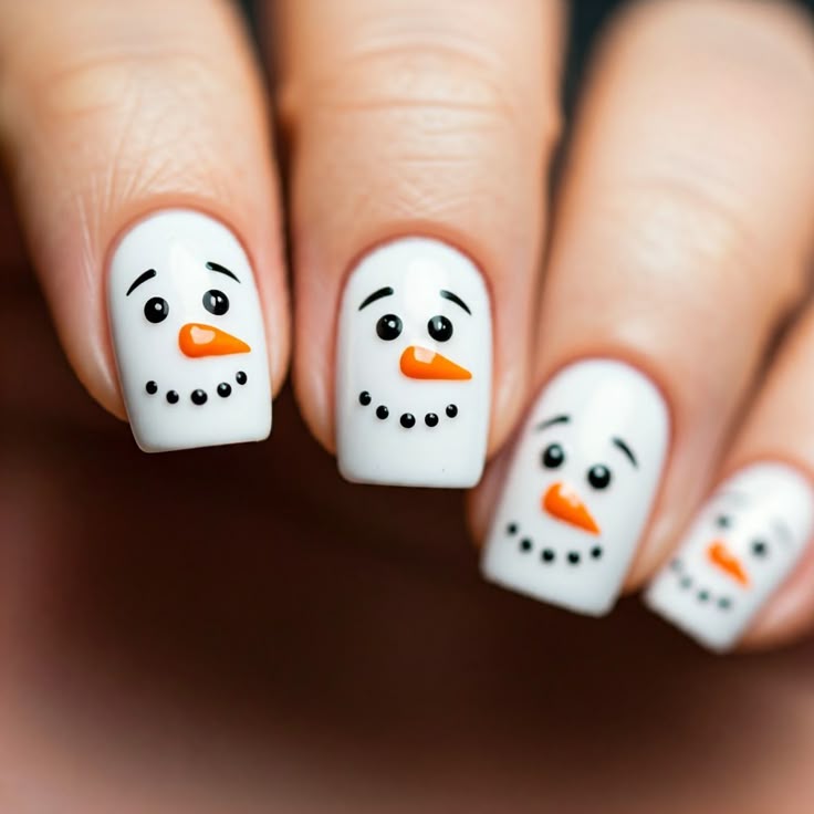 snowmen-christmas-nail-ideas