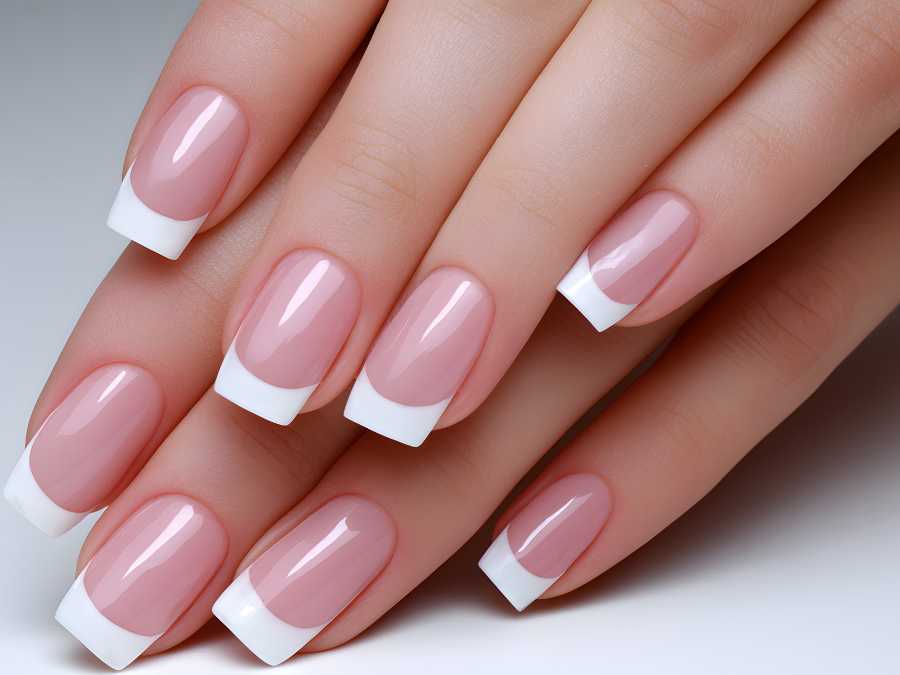 snowy-french-tips-christmas-nail