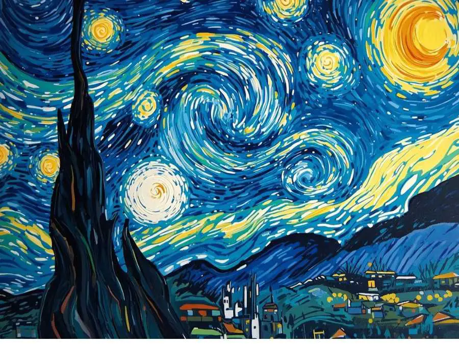 starry-night-canvas-art-winter-craft-ideas