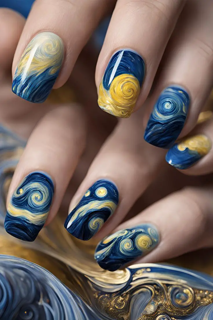 starry-night-nails-new-year-nail-ideas