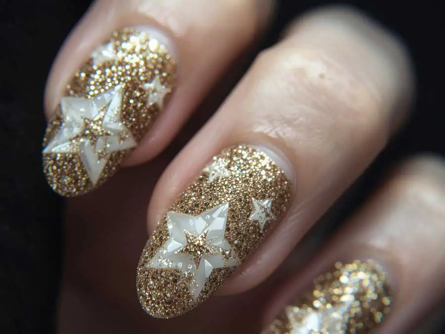 star-short-christmas-nail-ideas