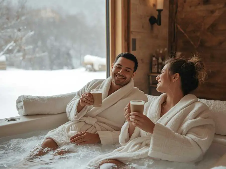 try-a-winter-spa-day-winter-engagement-photo-ideas