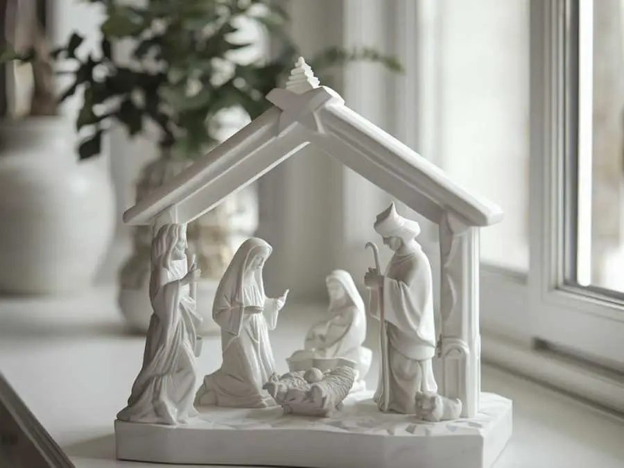 white-ceramic-or-porcelain-nativity-scene-christmas-decor-ideas