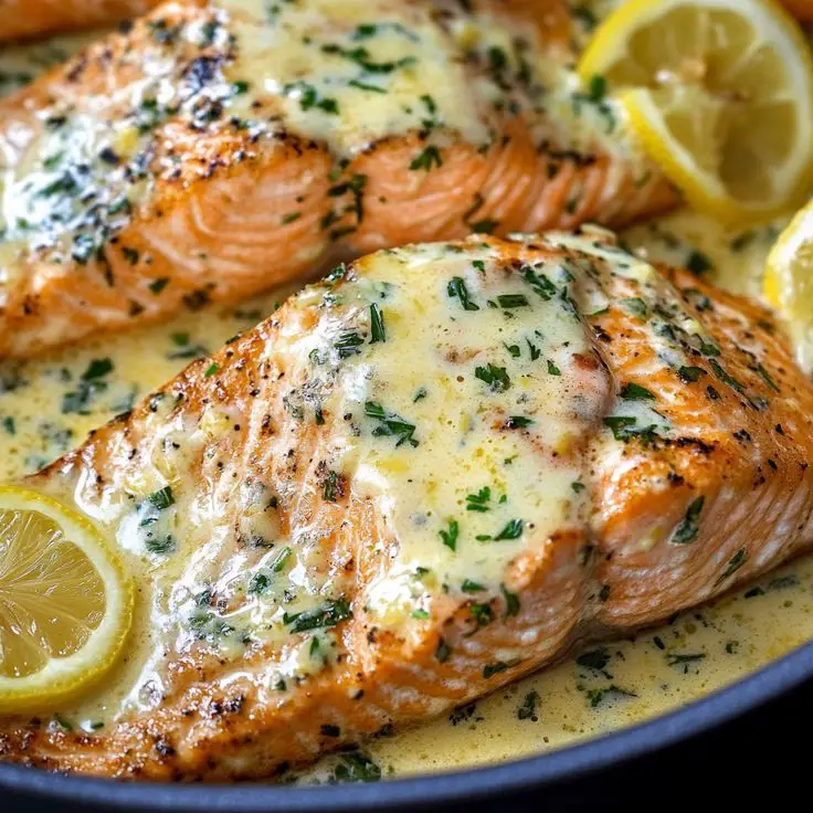 baked-salmon-with-cream-sauce