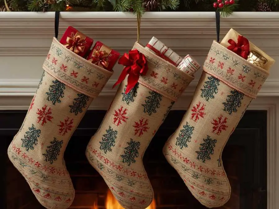 burlap-stocking-farmhouse-christmas-decor-ideas