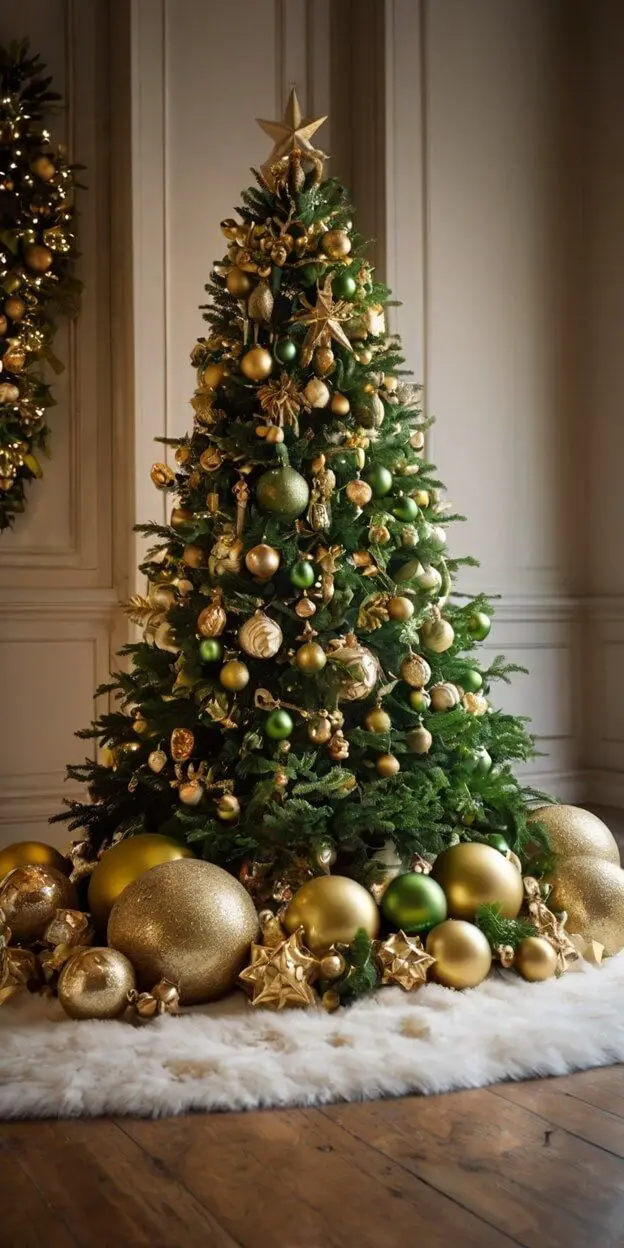 classic-evergreen-tree-with-gold-highlights