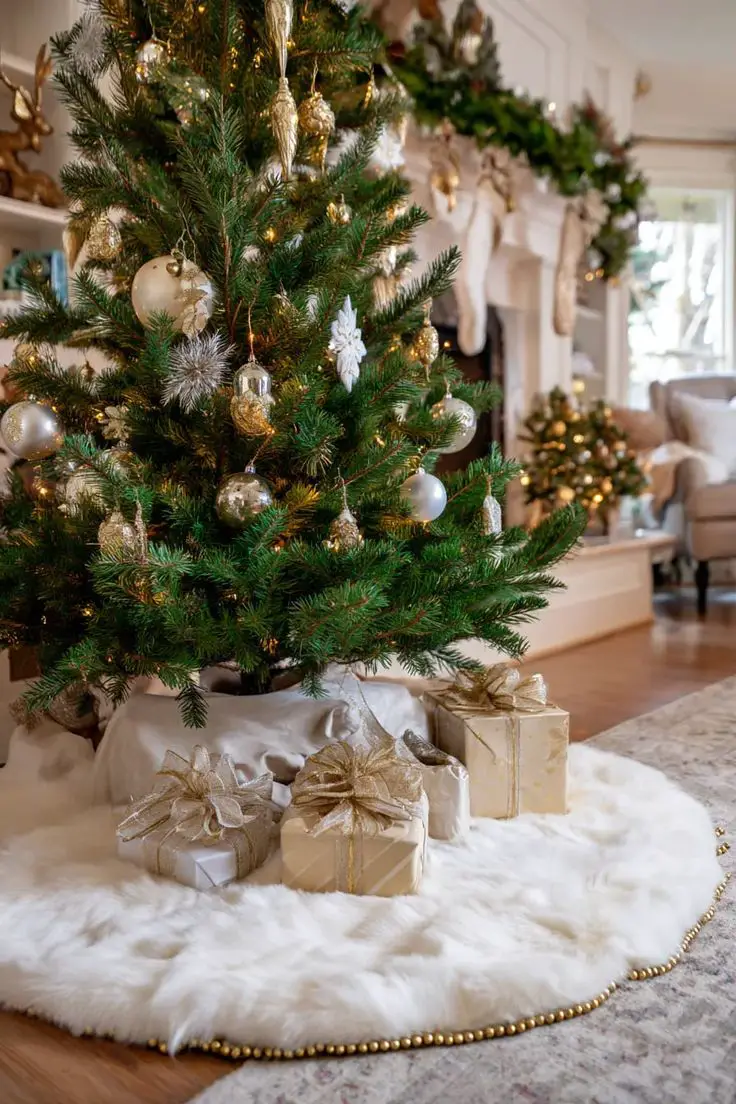 faux-fur-tree-skirt-glam-christmas-decor-ideas