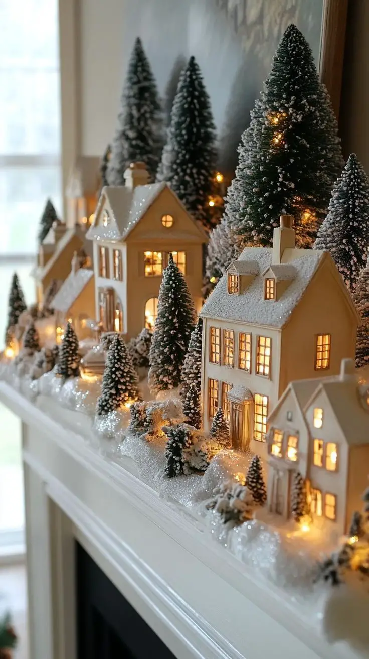 gold-and-green-christmas-village