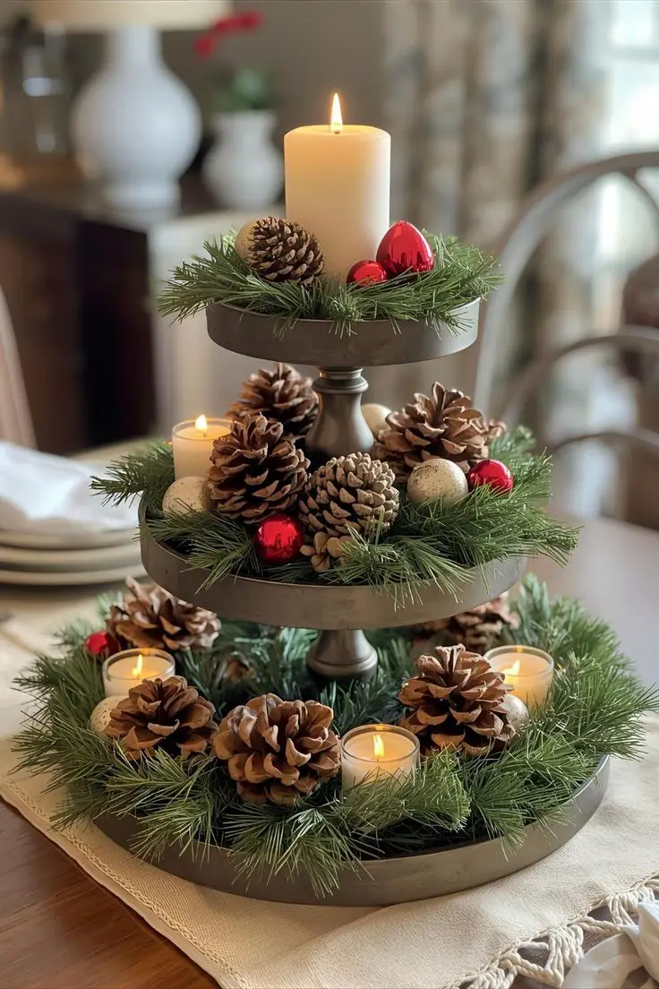 layered-table-decor-lovely-green-and-gold-vhristmas-decor-ideas
