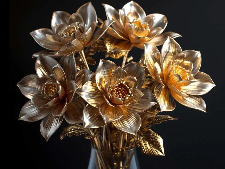 metallic-faux-florals-christmas-decor-ideas