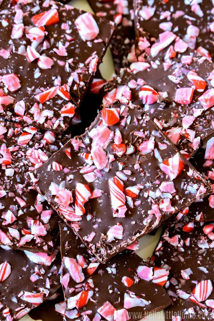 peppermint-bark-with-dark-chocolate-dairy-free-christmas-treat-ideas