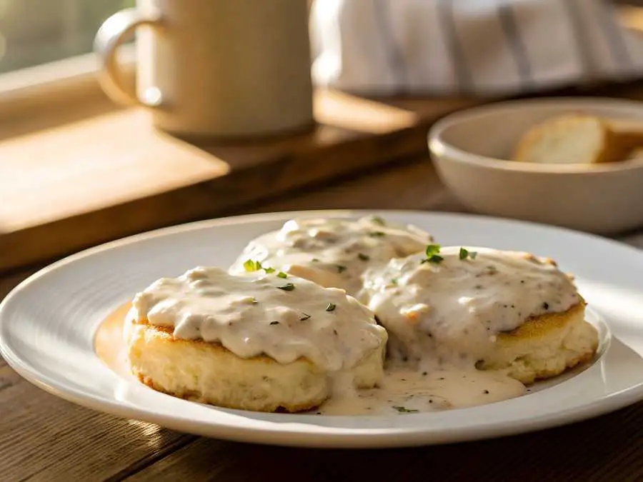 sausage-gravy-and-fluffy-biscuits-christmas-brunch-ideas