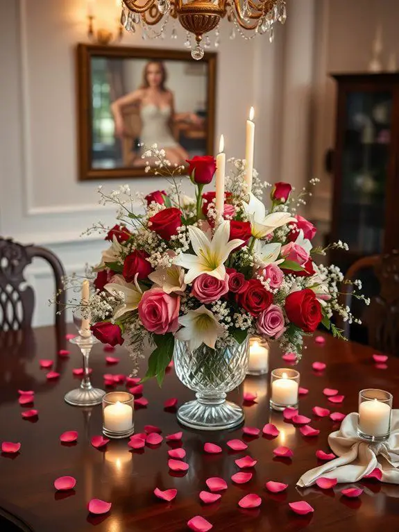 floral-arrangement-with-romantic-tones-diy-valentine's-decor-ideas