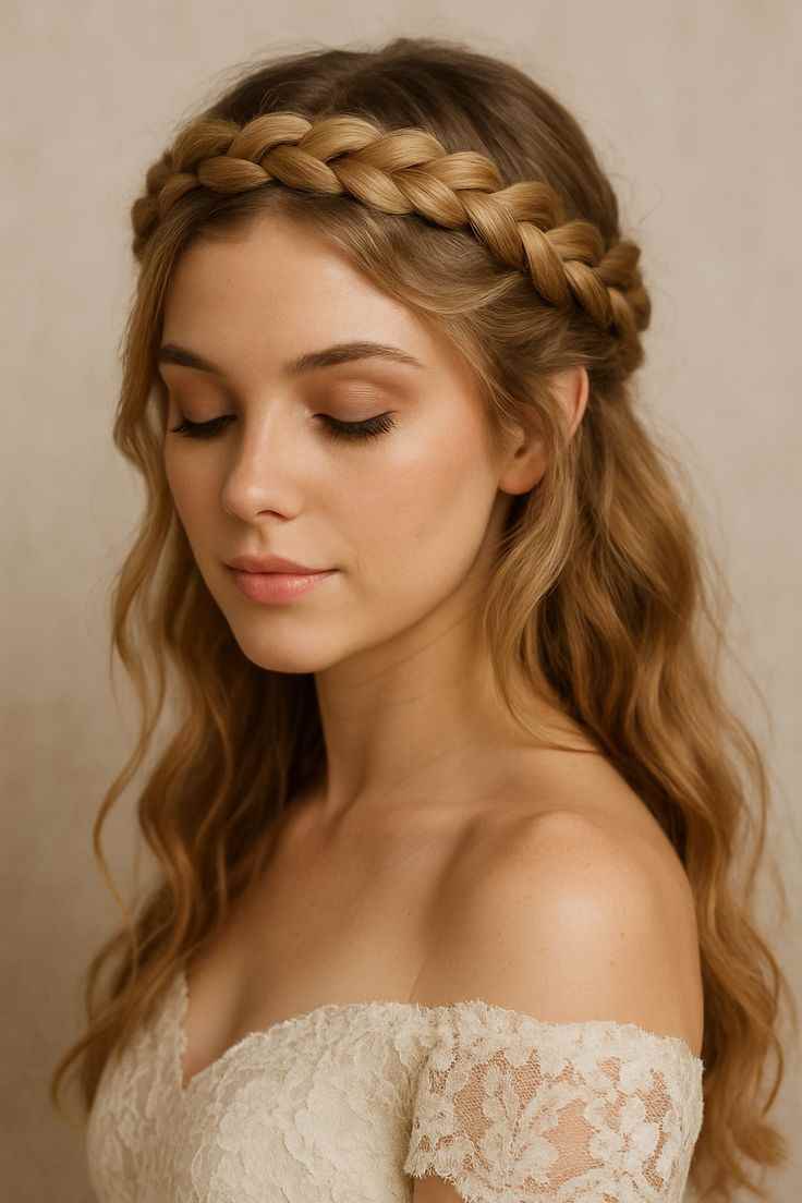 braided-crown-simple-wedding-hairstyles