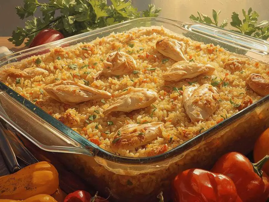 Chicken-and-rice-casserole-without-heavy-seasoning