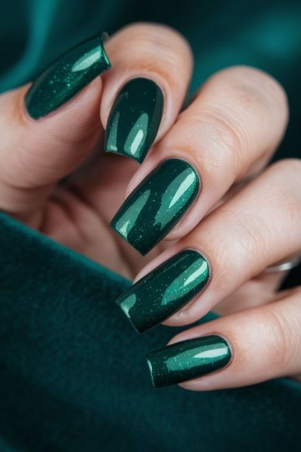 classic-emerald-green-gloss-st.patrick's-day-nail-ideas