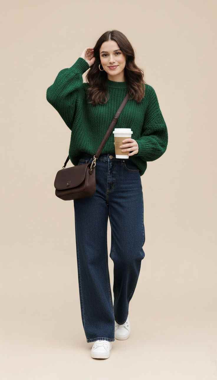 cozy-green-sweater-with-denim-st.patrick's-day-outfit