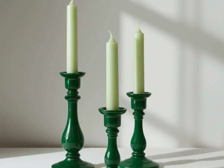 green-candle-holders