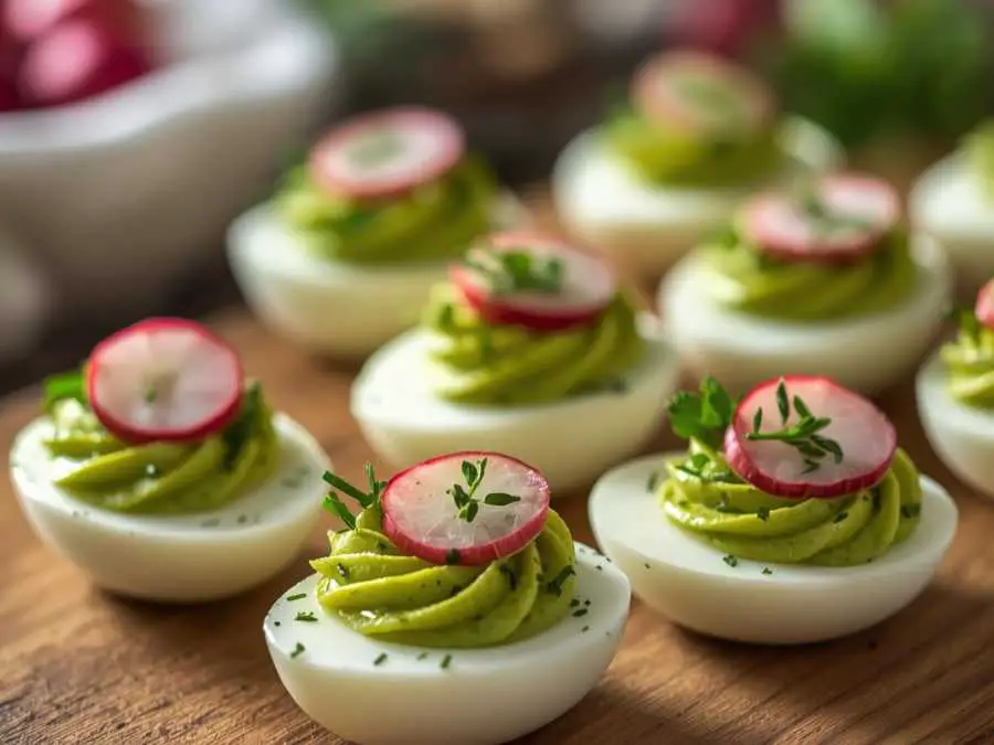 Green-deviled-eggs-st.patrick's-day-charcuterie-baord
