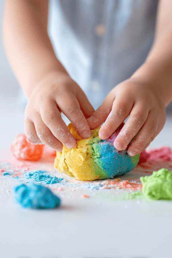 playdough-squishing-budget-friendly-activities-for-overstimulated-toddler