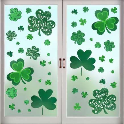 shamrock-window-clings-diy-st.patrick's day decor