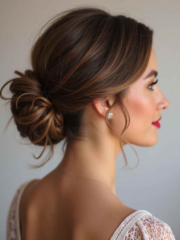 Textured-Chignon-simple-wedding-hairstyle