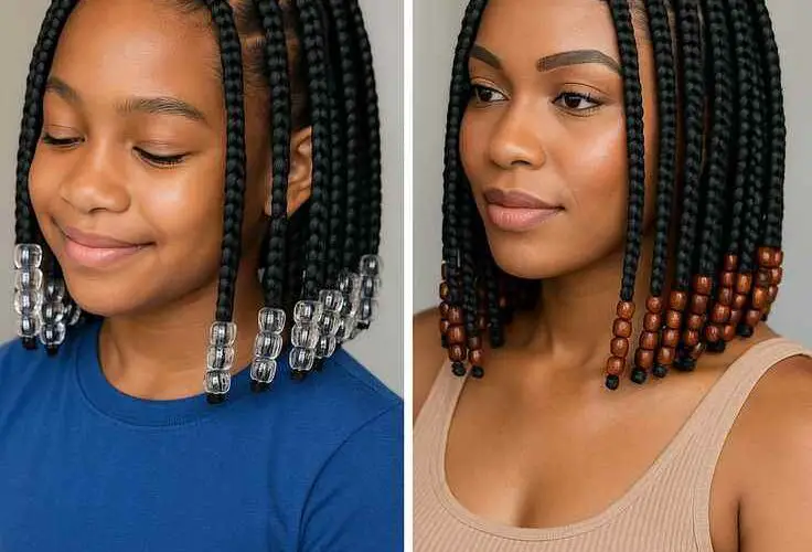 27 kids braids with beads