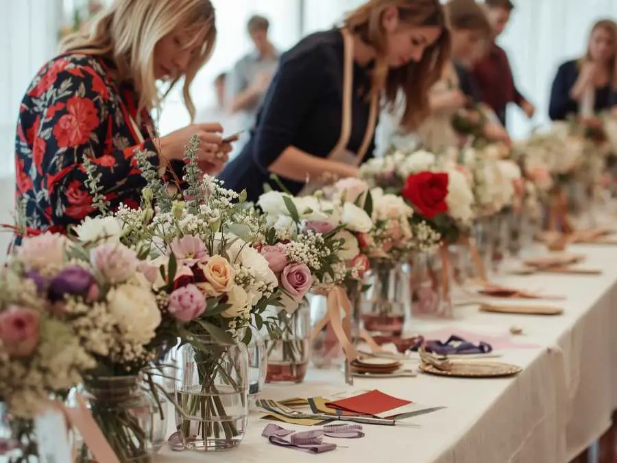 diy flower or-craft-stations-wedding-reception-ideas