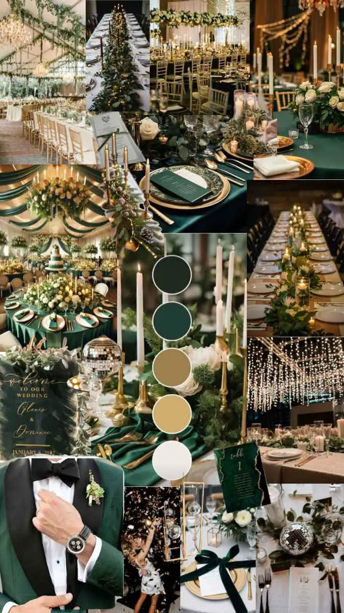 forest-green-and-ivory-wedding-color-schemes