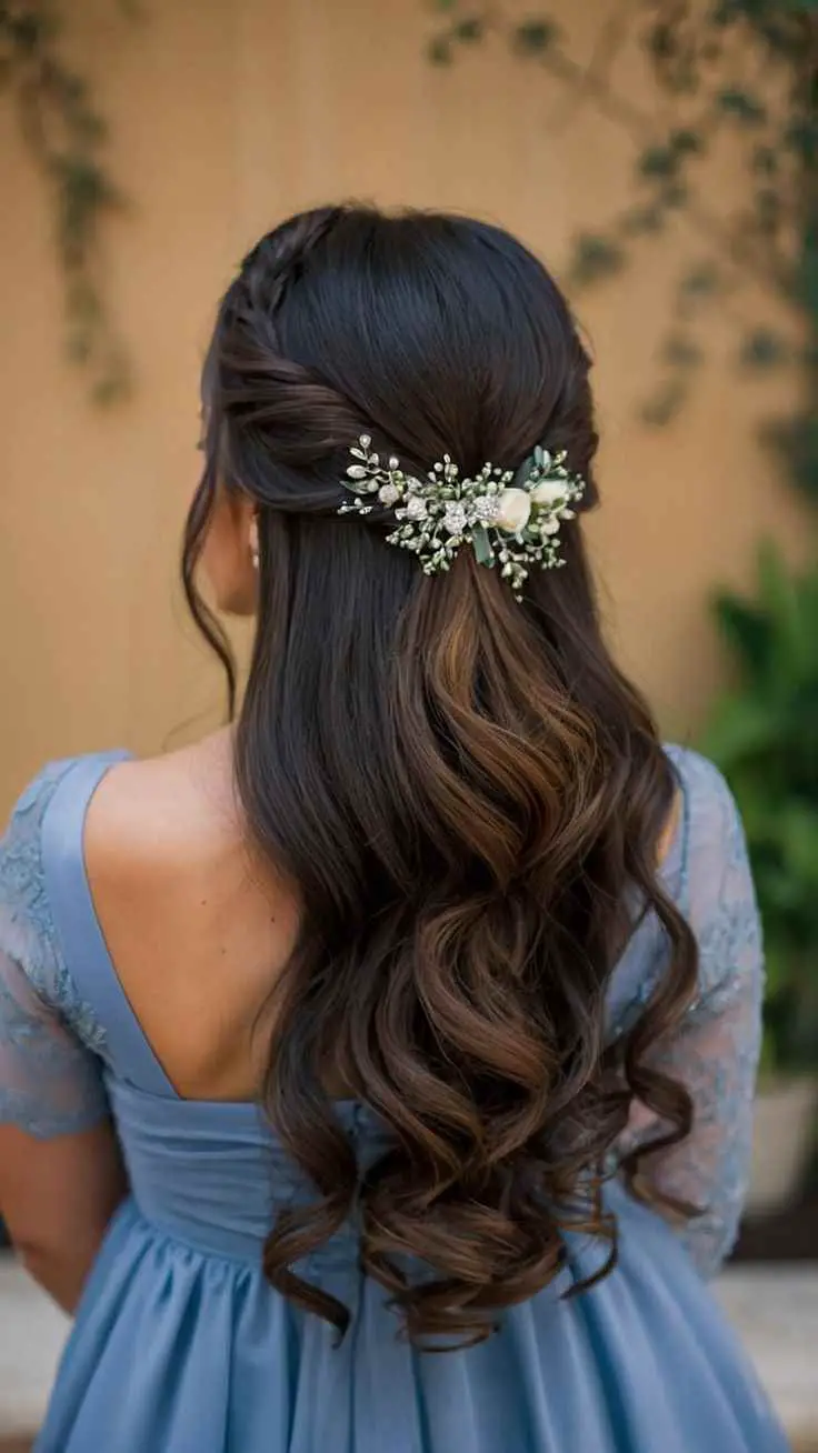 half-up-twist-with-hair-jewelry-boho-wedding-hair-ideas
