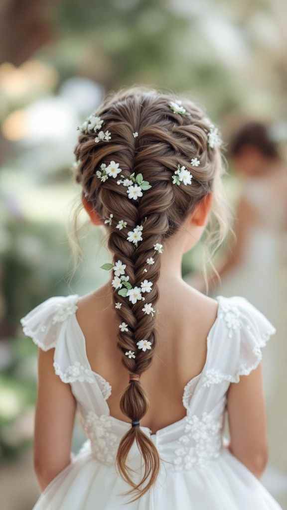 loose-braided-ponytail-flower-girls-hairstyle